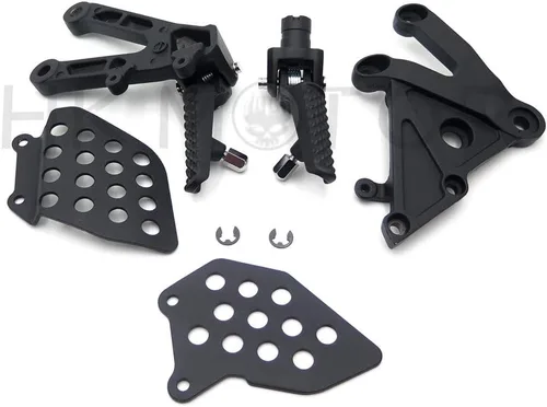 Miniatura 4 de HONGK - Soporte de clavijas de pie delantero negro compatible con Cbr600Rr 2003 2004 2005 2006 [B01C0STRSU]