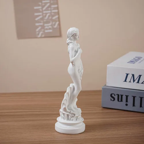 Miniatura 4 de Estatua de Venus blanca para decoración del hogar, escultura de afrodita de 7.6 pulgadas "Nacimiento de Venus", figura de resina hecha a mano