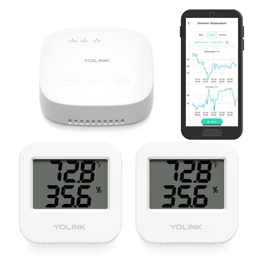 Miniatura 11 de YoLink Sensor inalámbrico inteligente de temperatura y humedad, amplio rango de temperatura para refrigerador, invernadero, jaula de mascotas