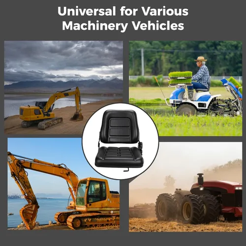 Miniatura 7 de yeesport Asiento de Montacargas Asiento Universal de Tractor, Asiento Plegable de Montacargas con Respaldo de Ángulo Ajustable, Cómodo Asiento