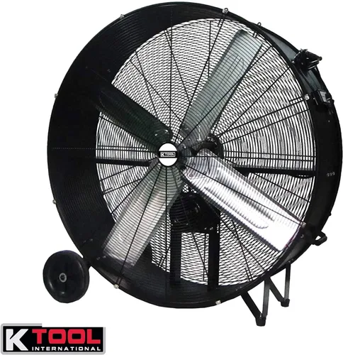 Miniatura 7 de K Tool International 77742 Ventilador de tambor de transmisión por correa de 42 pulgadas con ruedas de 8 pulgadas, alta velocidad, 2 velocidades