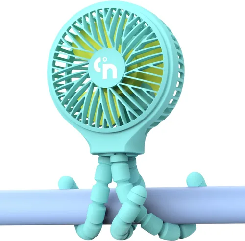 Miniatura 5 de Ventilador Portátil para Cochecito, Operado por USB o Batería Recargable con 3 Velocidades y Rotación de 360°, Clip de Enfriamiento para Cuna