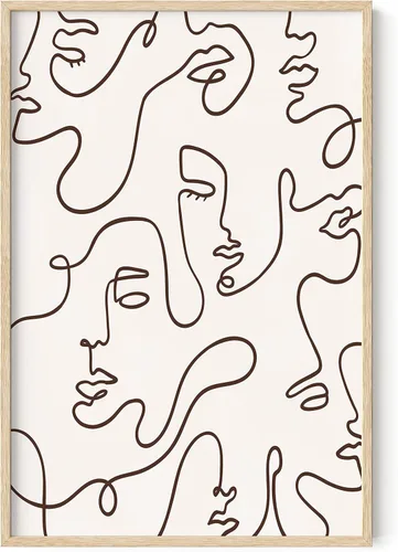 Miniatura 21 de HAUS AND HUES Impresión artística minimalista de mujer, póster de figura femenina, arte abstracto de pared neutro, arte de pared de dibujo lineal