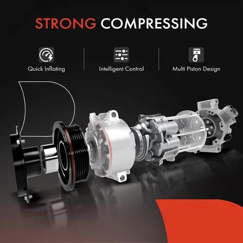 Miniatura 7 de A-Premium Compresor de A/C con embrague compatible con Jeep Liberty 2.4L 2002-2005, Sport Utility, SD7H15 Style, 6 ranuras, conector de 2 pines
