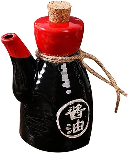Dispensador de salsa de soja japonés, recipiente de salsa de soja, recipiente de condimentos de porcelana, dispensador de aceite de cerámica,