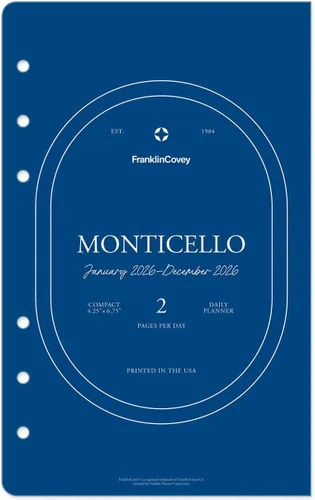 Miniatura 2 de FranklinCovey - Recambio de planificador Monticello Dos páginas por día encuadernado en anillo (compacto, enero de 2026 a diciembre de 2026)