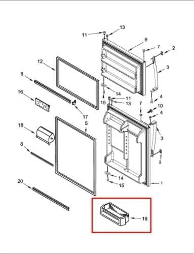 Miniatura 2 de Estante de puerta de repuesto para refrigerador Maytag MRT311FFFE00 MRT311FFFH00 MRT311FFFM00 MRT311FFFZ00
