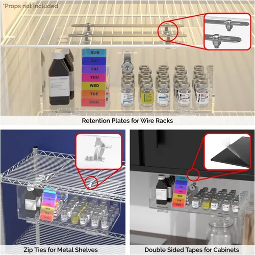 Miniatura 3 de Marketing Holders Cerradura de caja médica con cerradura para refrigerador con llaves de 12 x 6 x 4.25 pulgadas para almacenamiento médico de vacuna