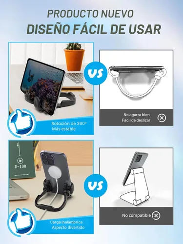 Miniatura 5 de Regalos para adolescentes, niños, niñas, adultos, día del padre: Thumbs Up Lazy Phone Stand Soporte de teléfono celular para escritorio para niños