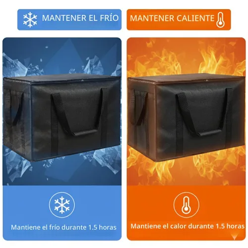Miniatura 3 de Bolsa aislada para entrega de alimentos, XXXL aislada reutilizable para comestibles/bolsas calientes, bolsa de mano para compras/viajes/Doordash