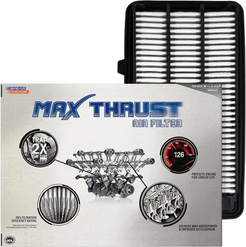 Miniatura 17 de Filtro de aire de motor Spearhead MPG Defense Max Thrust para vehículos de todo kilometraje, se adapta como el OEM, restaura MPG y aceleración