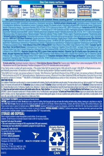 Miniatura 8 de Lysol Spray desinfectante, aroma brisa de la mañana, 12.5 onzas (Pack de 12)