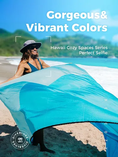 Miniatura 5 de OCOOPA Diveblues - Manta de playa extragrande de nailon de paracaídas, sin arena, cómoda, acogedora, a la moda, compacta y ligera, reforzada, a