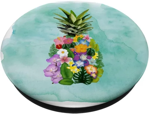 Miniatura 2 de Piña Playa Tropical Food Beachy Gift Mint PopSockets intercambiables PopGrip