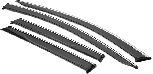 Miniatura 10 de IKON MOTORSPORTS, Visera de ventana compatible con Nissan Murano 2015-2024, estilo delgado, acrílico, negro, sol, lluvia, viento, ventilación
