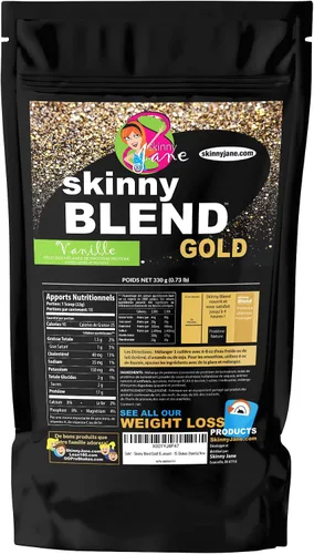 Miniatura 3 de Skinny Blend Gold - Batido de proteínas para mujer, bajo en azúcar, bajo en carbohidratos, apoya el metabolismo y la energía, vainilla cremosa, 15