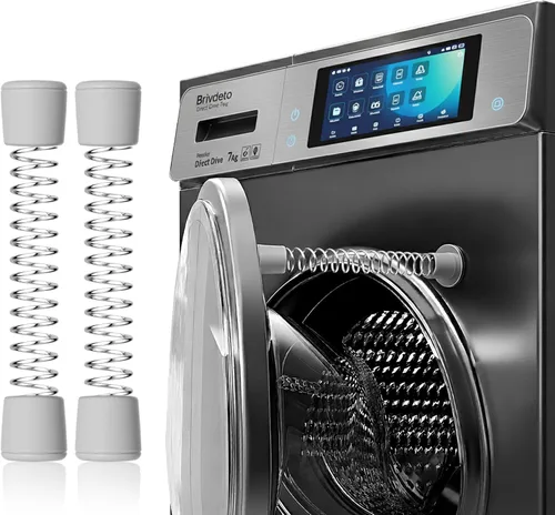 Miniatura 8 de Paquete de 2 accesorios para puerta de lavadora de carga frontal, soporte magnético para puerta con resorte flexible y discos de metal adhesivos