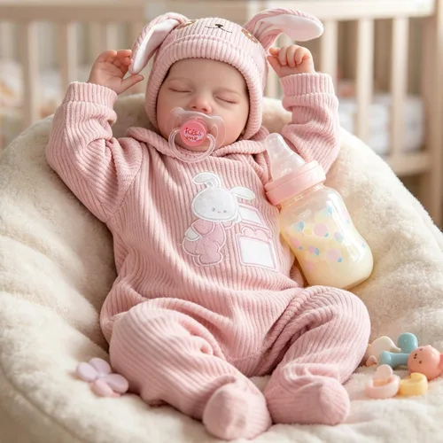 Miniatura 6 de Milidool Muñecas de Bebé Renacidas Realistas - Muñecas de Bebé Recién Nacida Realistas Posicionables de 18 Pulgadas, Cuerpo de Tela Suave Muñeca