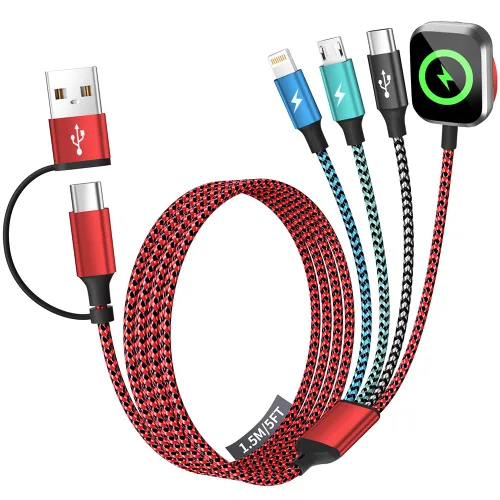 Miniatura 13 de Cruise Essentials - Cable de carga múltiple 3 en 2 para iPhone Watch Charger/iPhone 17/IP, iWatch Charger, Travel Camping Essentials compatible
