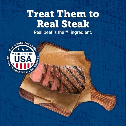 Miniatura 3 de Blue Buffalo True Chews Premium Jerky Cuts con filete real, golosinas naturales para perros sin pollo, mejorados con minerales para sabor, bolsa