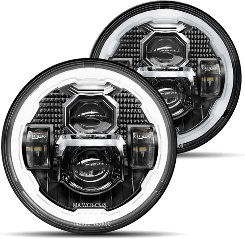 Miniatura 9 de HWSTAR 2025 Nuevo 1000% brillante antideslumbrante 7 pulgadas Halo LED faros redondos compatibles con Jeep Wrangler JK JKU TJ LJ Mazda Miata Chevy