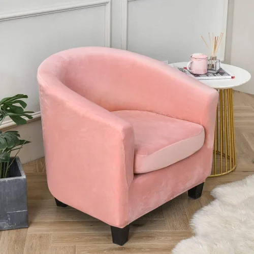 Miniatura 13 de OKYUK Fundas de terciopelo para silla de bañera, fundas de sofá de alta elasticidad, fundas de sofá, protector de muebles extraíble para sala