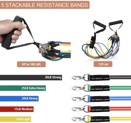 Miniatura 2 de BFR Bands Juego de bandas de resistencia para hombres y mujeres, equipo de entrenamiento de fuerza portátil para brazos y piernas con anclaje