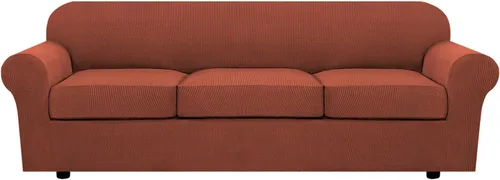 Miniatura 9 de H.VERSAILTEX - 3 fundas de sofá elásticas para 2 cojines de sofá. Fundas para muebles de sala de estar (funda base más 2 fundas de cojín de asiento)