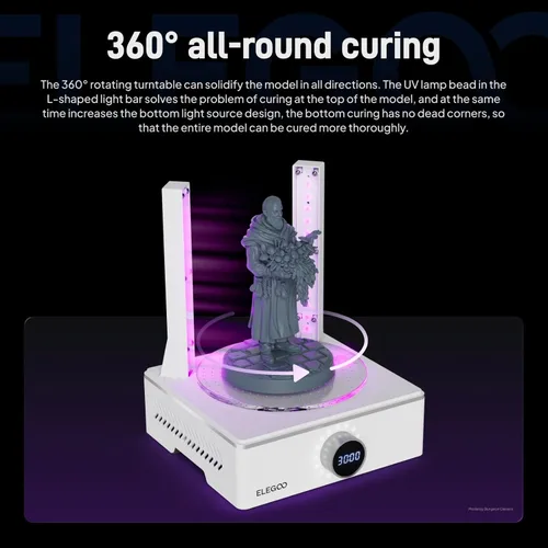 Miniatura 4 de ELEGOO Mercury X Bundle, máquina de lavado y curado para modelos grandes impresos en 3D con resina, compatible con impresoras Saturn, Mars MSLA