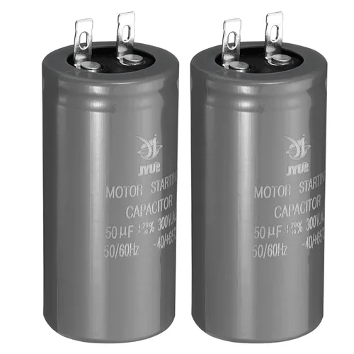 PATIKIL Condensador de arranque del motor, 2 unidades 50uf 300V 50/60Hz CD60 condensador de arranque para aire acondicionado, motor eléctrico