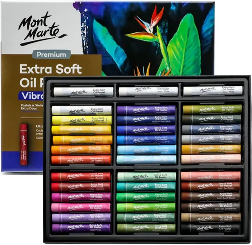Miniatura 15 de Mont Marte Extra Soft Oil Pastels 72 piezas, colores brillantes surtidos, vibrantes y mantecosos, pasteles de arte versátiles para mezclar, Varios