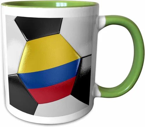Miniatura 13 de 3dRose Colombia - Taza de fútbol (11 onzas), color negro