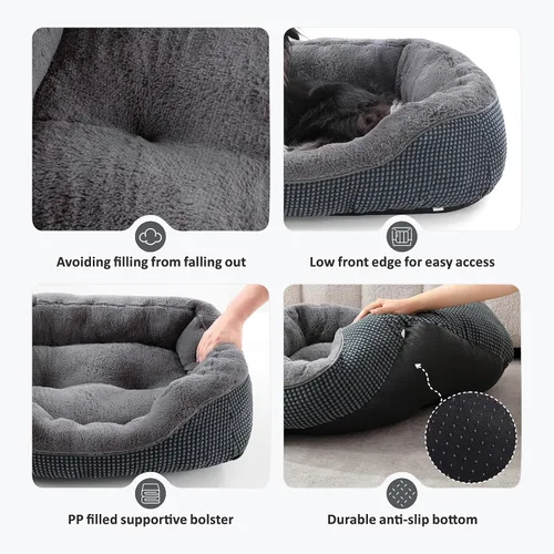 Miniatura 3 de Invenho - Camas para perros pequeños y medianos lavables, ortopédicas, calmantes, autocalentamiento, suaves, duraderas, con fondo antideslizante