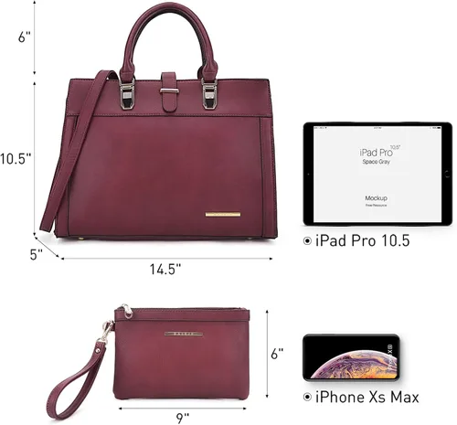 Miniatura 4 de Bolso de mano para mujer, con solapa, con correa y asa superior, bolso de trabajo, con correa a juego