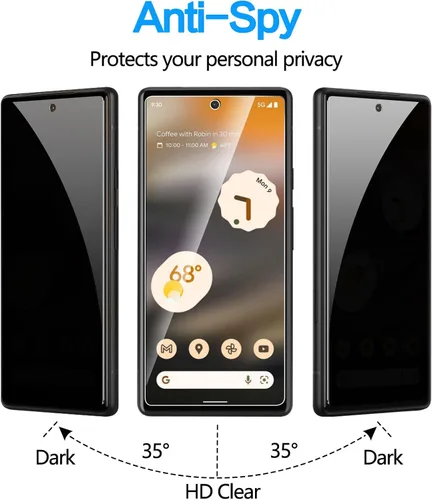 Miniatura 4 de YWXTW Protector de pantalla de privacidad para Google Pixel 6A, 6.1 "5G, vidrio templado anti-espía 9H película de dureza