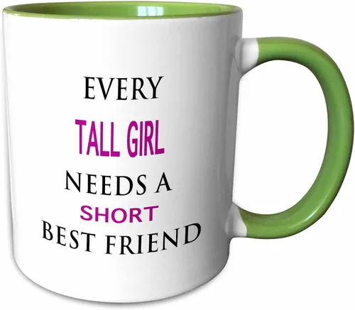 Miniatura 13 de 3dRose EVERY TALL GIRL NEEDS A SHORT BEST FRIEND 11oz Two-Tone Blue Mug