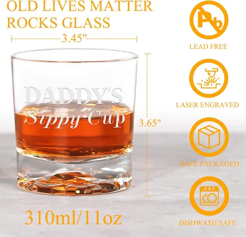 Miniatura 3 de PONPUR Regalos para papá, hombres, Navidad, vaso de whisky para papá, divertido regalo de cumpleaños para papá, ideas de regalos de hija, hijo
