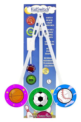 Miniatura 6 de Kidswitch Extensor de interruptor de luz para niños (paquete de 3, tema de dinosaurio) - Extensión de interruptor de palanca que brilla