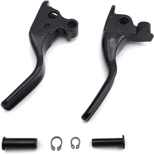 Miniatura 4 de HongK- 1 juego de palancas de mano cortas de embrague de freno negro compatibles con H-D 2008-2013 Touring Trike motocicleta reemplazo de aluminio