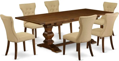Miniatura 23 de East West Furniture LAGA11-78-03 - Juego de mesa de comedor de 11 piezas, incluye una mesa de comedor rectangular con hojas extraíbles y 10 sillas