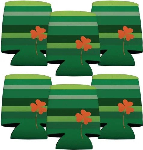 Miniatura 5 de VictoryStore Enfriadores de latas y bebidas, enfriadores de latas del día de San Patricio, enfriadores de latas irlandeses, trébol naranja, juego