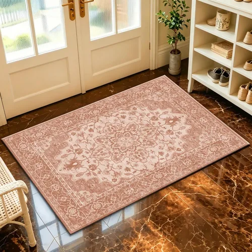 Miniatura 40 de Ukeler - Alfombra rústica con diseño floral para sala, dormitorio, comedor, Country rústico, Azul (luxury blue)