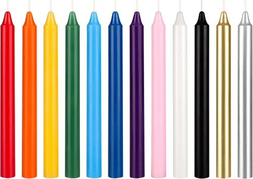 Miniatura 11 de Mega Candles 12 velas rectas sin perfume de colores surtidos supremos, velas de cera hechas a mano de 10 pulgadas x 7/8 pulgadas, campanadas