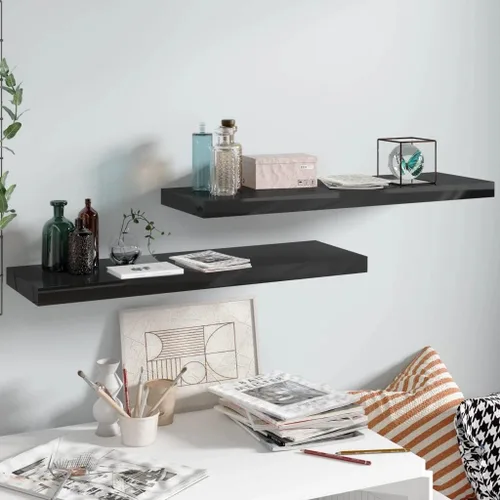 Miniatura 20 de Estantes flotantes de pared, juego de 4 estantes decorativos para montar en la pared, estante colgante con soportes invisibles para decoración