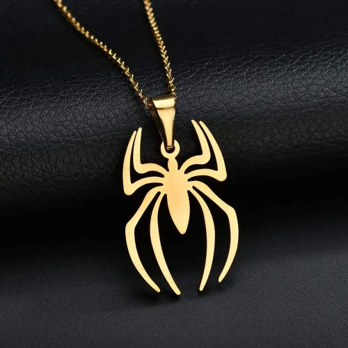 Miniatura 2 de RZCXBS Collar con colgante de araña de acero inoxidable ligero con dije de Spiderman joyería para niños mujeres niños y niñas Metal