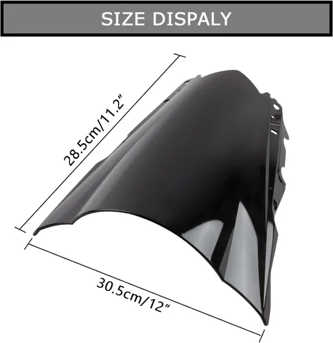 Miniatura 3 de PSLER Parabrisas Parabrisas Doble Burbuja para YZF R3 R25 2014-2018 2014 2015 2016 2017 2018 (Negro)