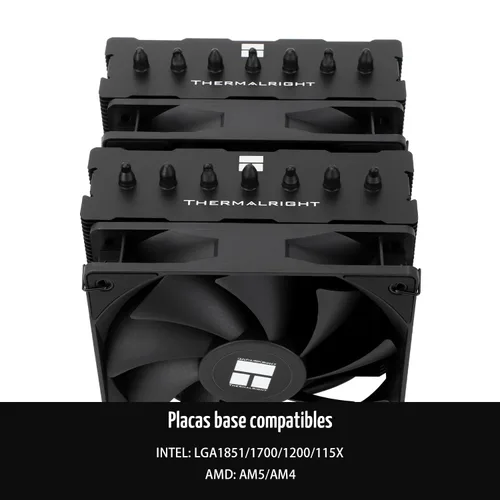 Miniatura 3 de Thermalright Phantom Spirit 120 SE - Enfriador de CPU negro, ventiladores duales TL-C12B V2 PWM y torres dobles, enfriador de disipador de calor