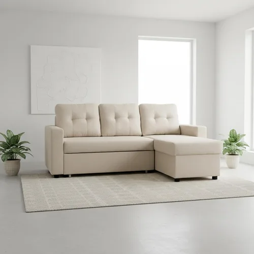 Miniatura 5 de Container Furniture Direct Sofá cama convertible en forma de L Sofá cama modular extraíble que ahorra espacio para apartamentos y salas de estar