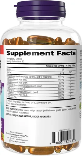 Miniatura 8 de Webber Naturals Triple Omega 3 6 9, 2400 mg de aceite de pescado por porción, alta potencia, 180 cápsulas blandas, sin regusto a pescado