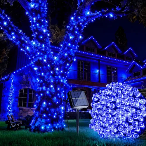 Miniatura 13 de Joomer Luces Solares Navideñas en Cadena, 39 pies, 100 LED, luces impermeables para exteriores con 8 modos de luces centelleantes para jardín